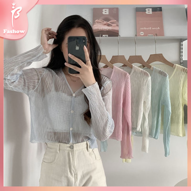 Chống nắng đan Cardigan ánh sáng, thoáng khí, thời trang