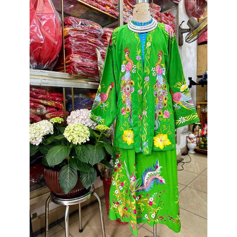 Bộ Áo + Quầy Xéo Hầu Đồng Chúa Đệ Nhị , Cô Đôi Thượng Ngàn - Trang phục hầu đồng