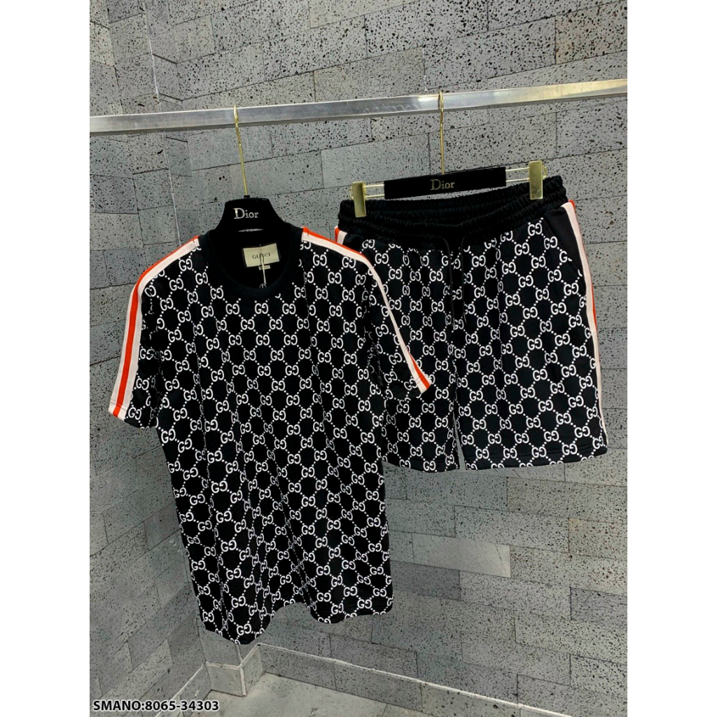Bộ hè nam Gc GG mix viền siêu hot_Bộ cộc nam Gc GG viền vai hot hit 2023 | BigBuy360 - bigbuy360.vn