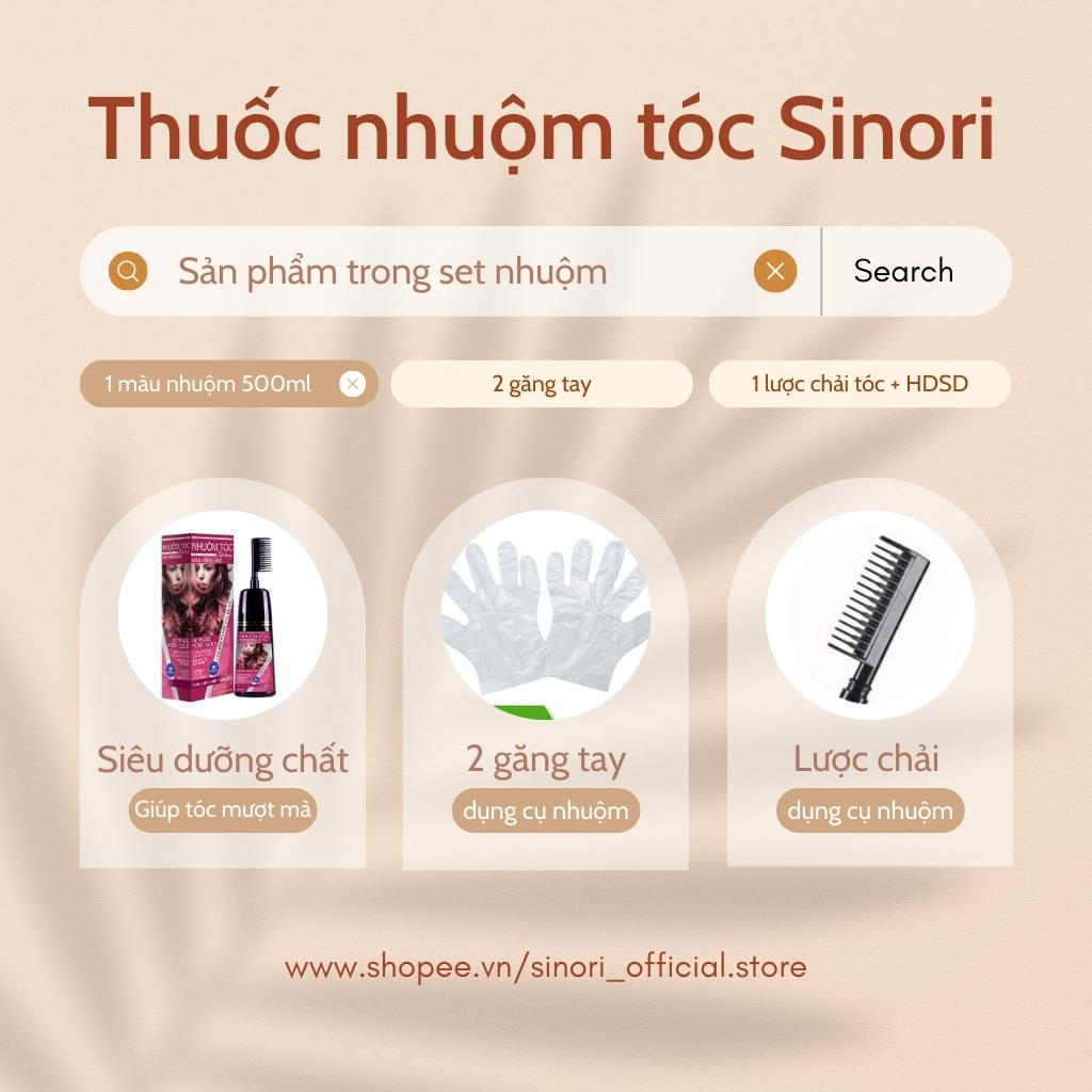 Thuốc Nhuộm Tóc Thời Trang  Sinori , Không Cần Tẩy Tóc , Không Hại Da Đầu 500ml - Tặng Kèm Đầu Lược