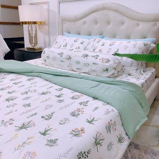 Bộ chăn ga gối 100% tencel modal / chất liệu vải siêu mềm mịn mát/ chăn chần bông