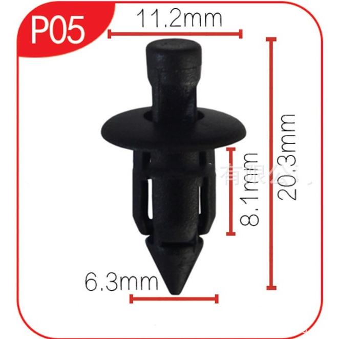 Bộ10 chốt nhựa dàn áo xe máy Honda: Winer, Lead, Airblade, SH, Vision, Pcx (6mm)
