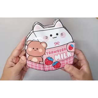 Sách squishy hộp sữa dâu