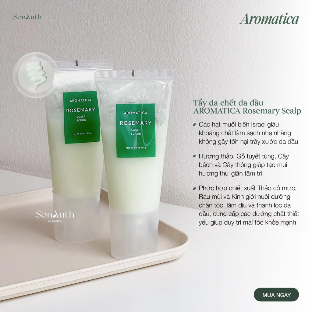 Bộ sản phẩm chăm sóc tóc Aromatica Rosemary Scalp Scaling Trial Kit 4pcs