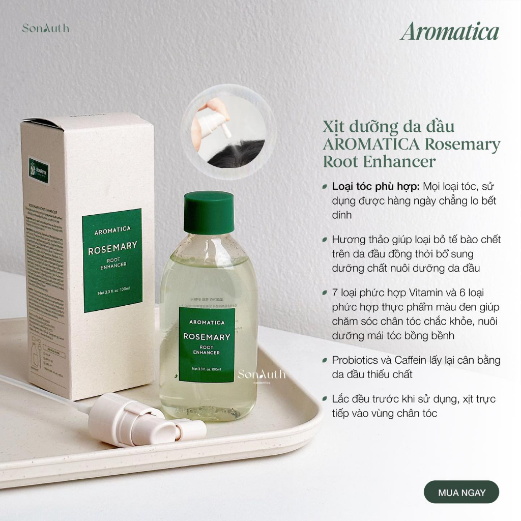 Bộ sản phẩm chăm sóc tóc Aromatica Rosemary Scalp Scaling Trial Kit 4pcs