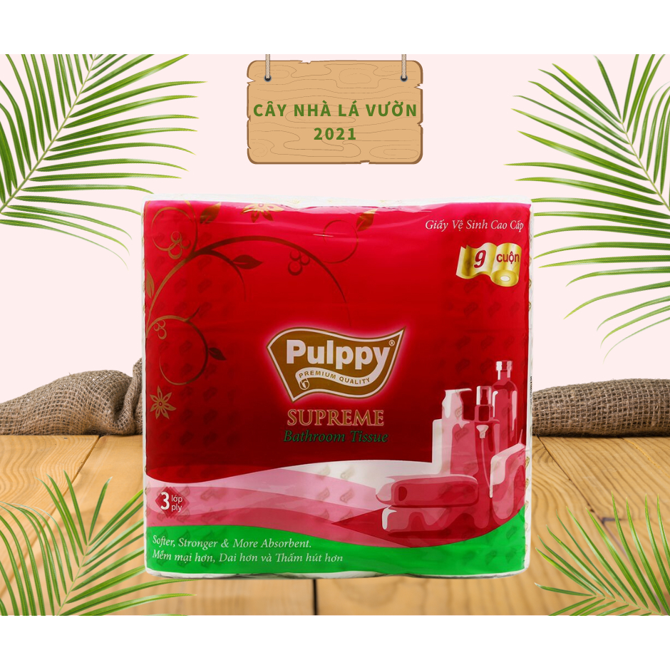 Giấy Lụa Cuộn Pulppy Supreme ( 9 cuộn/bịch ).
