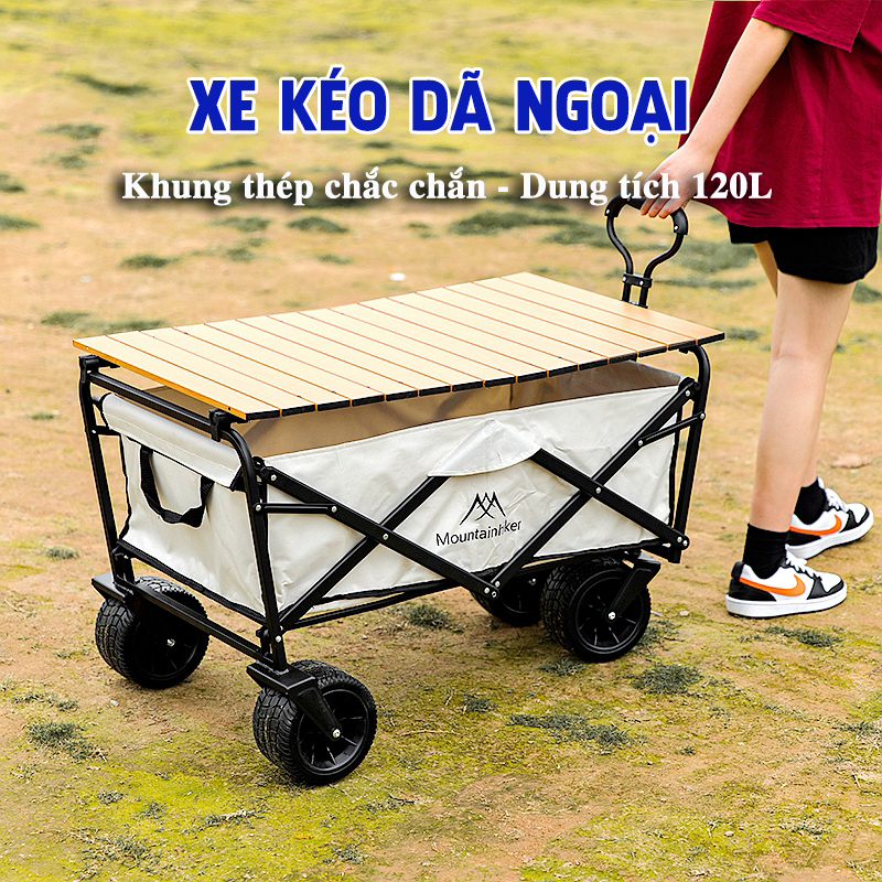 Xe Đẩy Gấp Gọn Dã Ngoại Cắm Trại Mountainhiker Xe Đẩy Du Lịch Khung Thép Chắc Chắn Xe Kéo Dã Ngoại Dung Tích 120L VT207