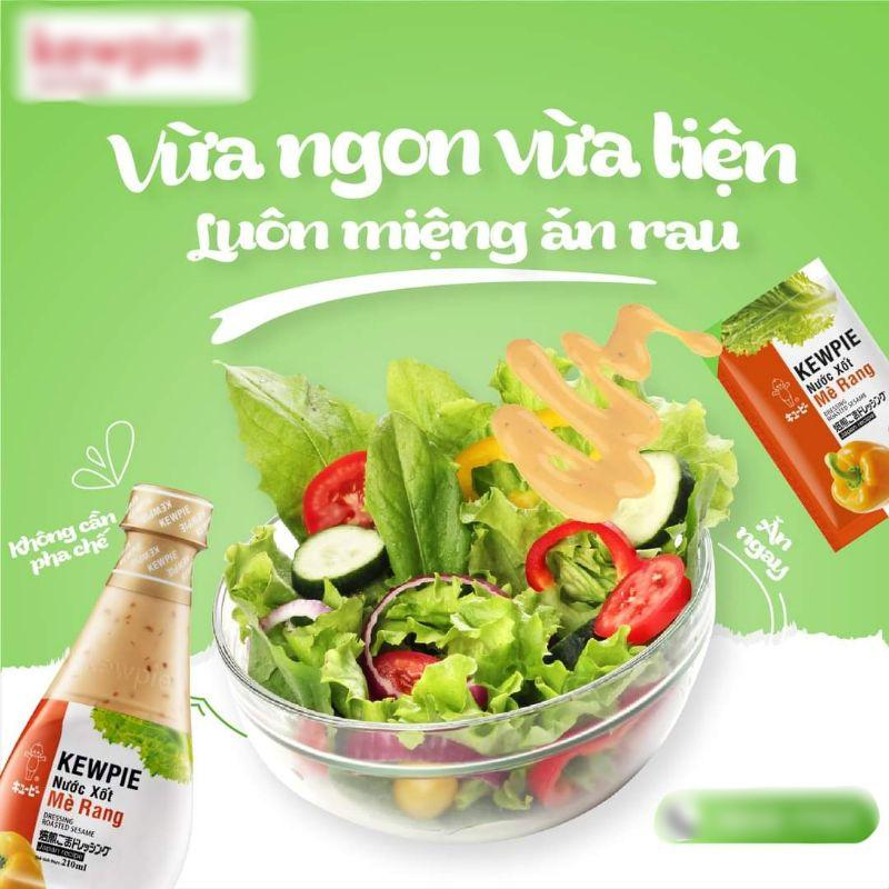 Sốt mè rang Kewpie gói 15ml trộn salad rong nho tách nước ăn kiêng.