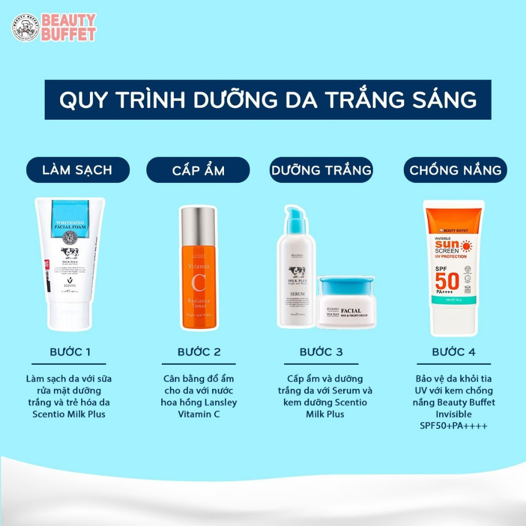 [DATE T11/2024][Cleanser] Sữa rữa mặt tạo bọt làm trắng da Beauty Buffet Scentio Milk Plus Q10 50ml