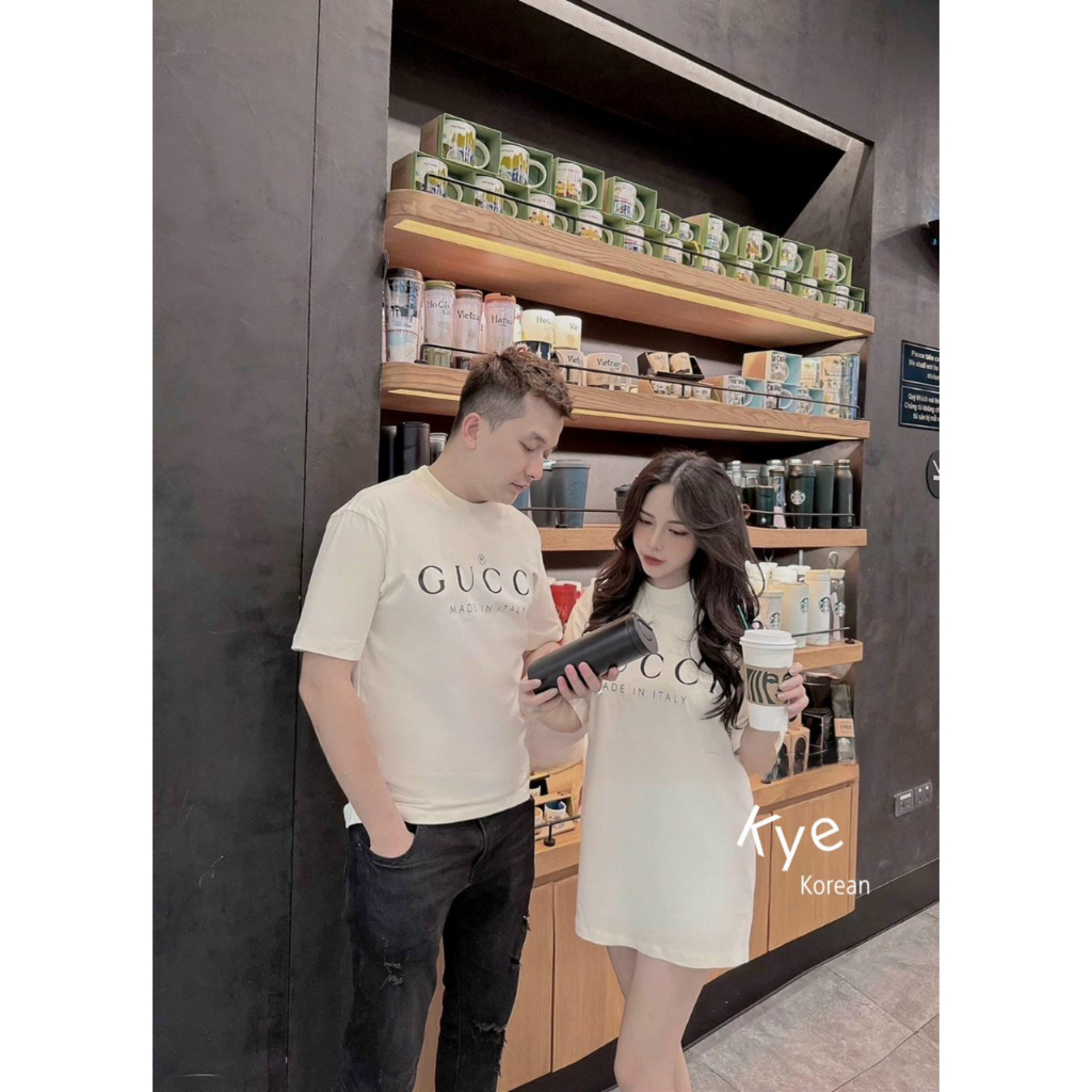 áo phông gucii chất liệu cotton Áo thun nam nữ in chữ GUCCII trước ngực siêu sang. Áo Phông Unisex Nam Nữ