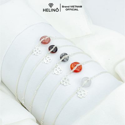 Lắc Tay Nữ HELINO Đồng điếu phong thuỷ mix charm cỏ bốn lá V13