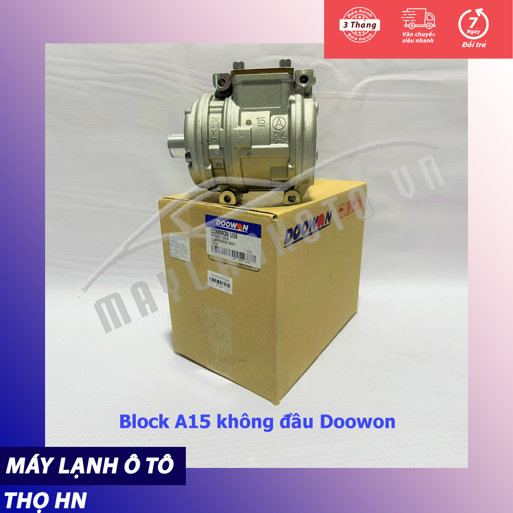 Thân Lốc điều hòa (block,máy nén) A15 (Doosan 140 - Komatsu) không đầu Hàn Quốc (hàng chính hãng nhập khẩu trực tiếp)