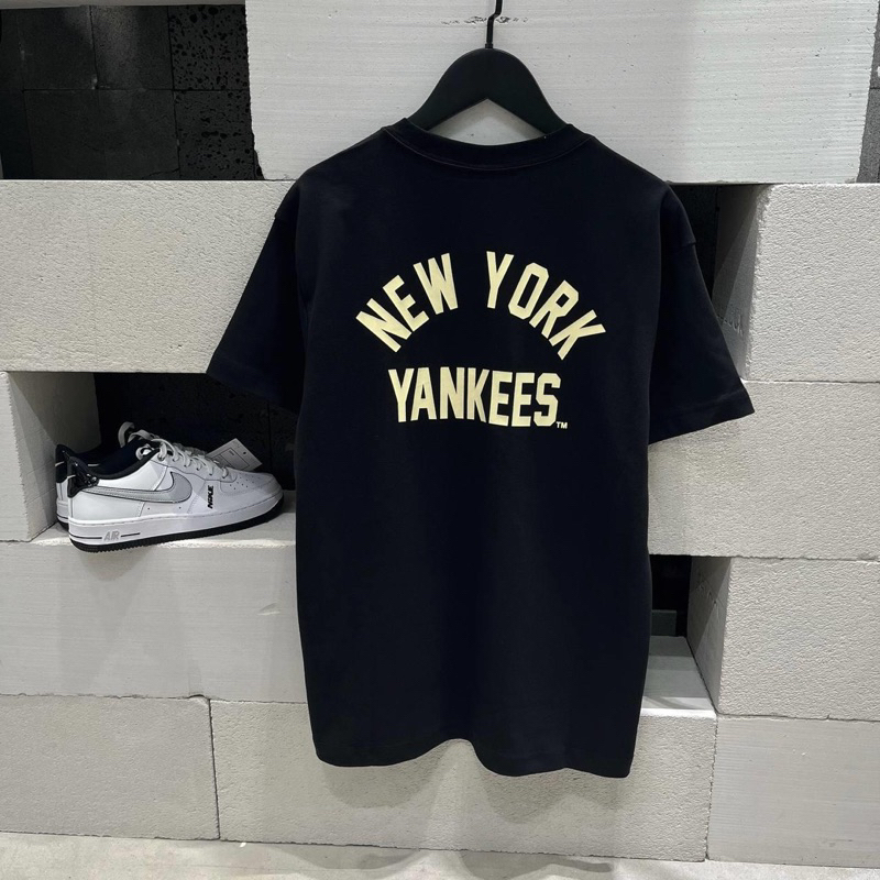 Áo Thun New Era Heavy Cotton New York Yankees Black  * New Era Chính Hãng Full Tem Tag