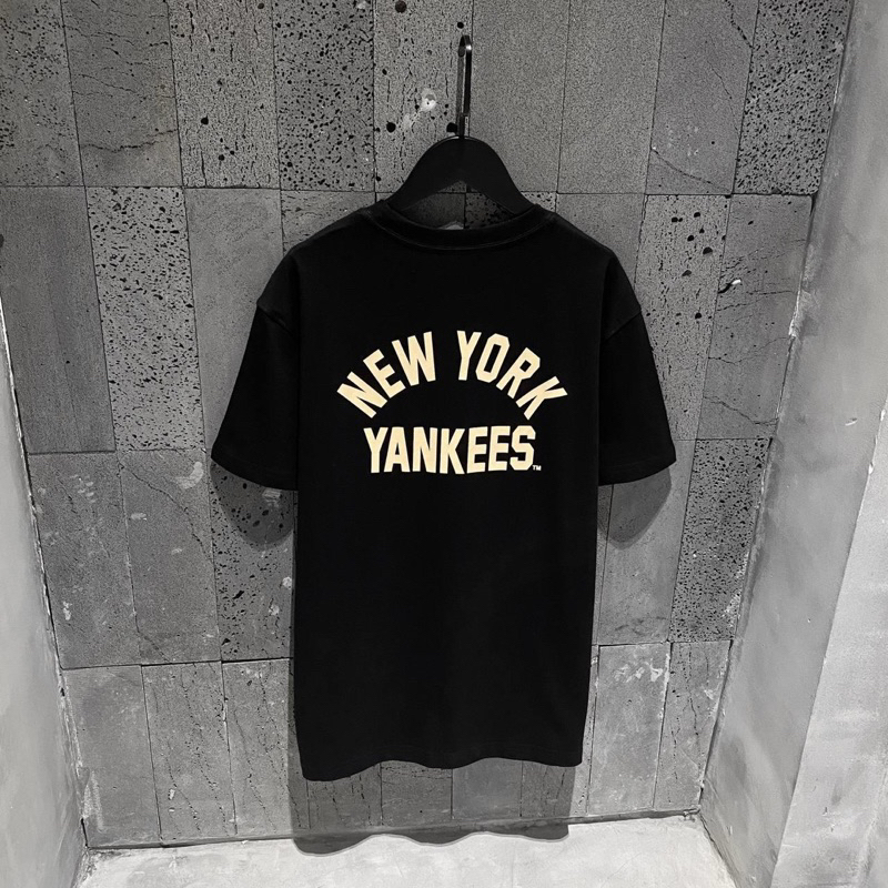 Áo Thun New Era Heavy Cotton New York Yankees Black  * New Era Chính Hãng Full Tem Tag