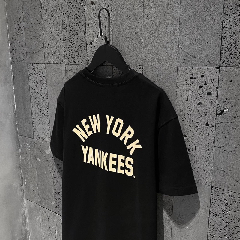 Áo Thun New Era Heavy Cotton New York Yankees Black  * New Era Chính Hãng Full Tem Tag