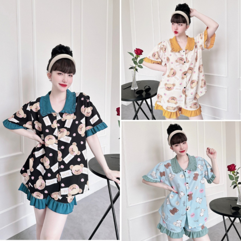 Đồ Bộ Bigsize 50-100kg Pijama Đồ Bộ Ngủ Đùi Lụa Nhật - Đùi Satin Mặc Nhà