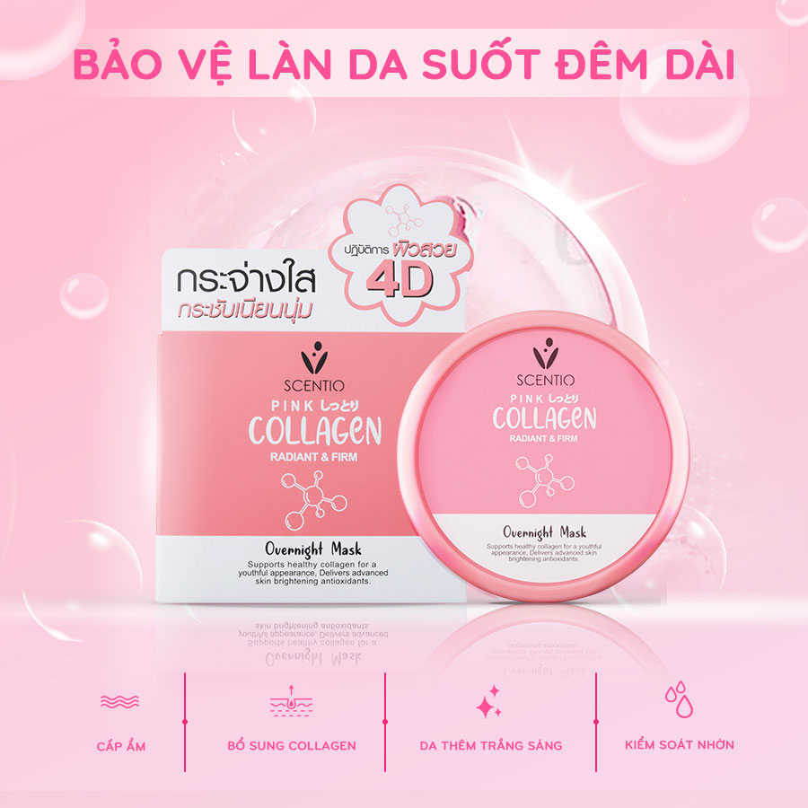 Mặt nạ ngủ dưỡng sáng và săn chắc da Scentio Pink Collagen Beauty Buffet 100ml