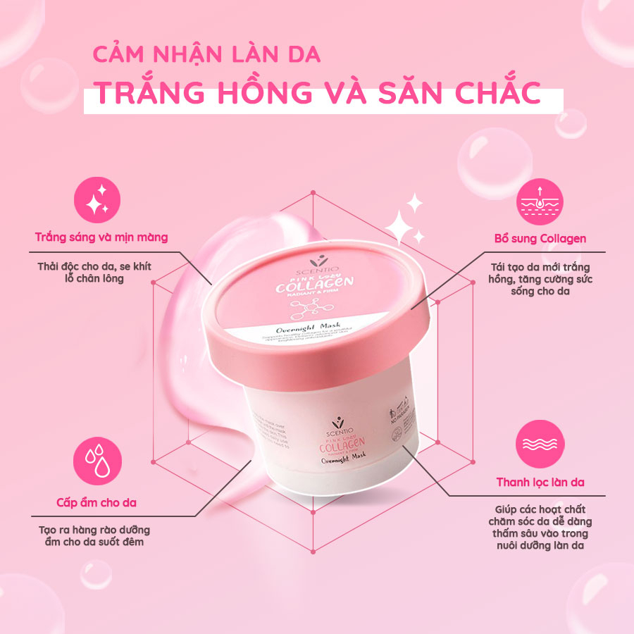 Mặt nạ ngủ dưỡng sáng và săn chắc da Scentio Pink Collagen Beauty Buffet 100ml