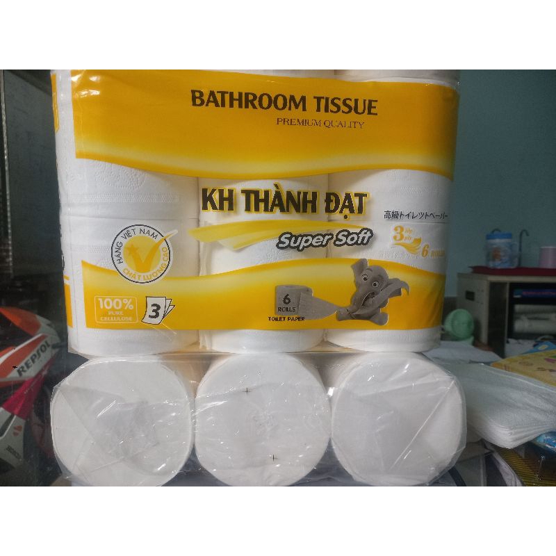 lốc 6 cuộn giấy vệ sinh cao cấp KH Thành Đạt ( loại lớn)