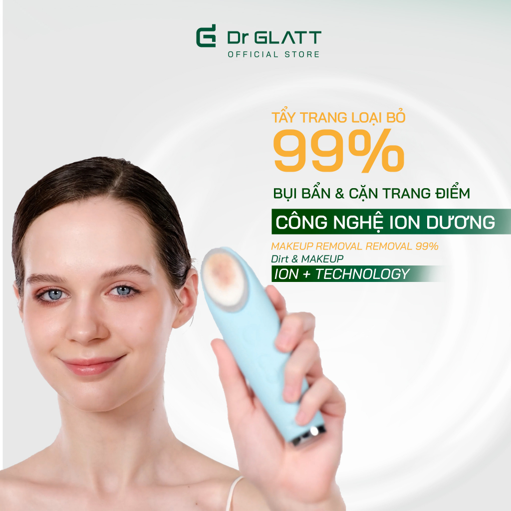 Set máy triệt lông mini đa năng và máy rửa mặt - triệt lông vĩnh viễn, trị mụn, tẩy trang, massage mắt DR GLATT