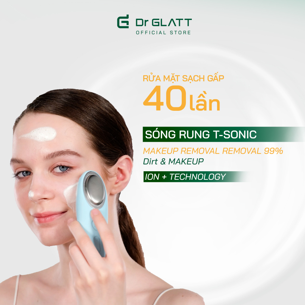 Set Máy Rửa Mặt và Máy Nâng Cơ Mặt - tẩy trang, sạch sâu, massage mắt, nâng cơ chống nhăn, tăng sinh collagen DR GLATT