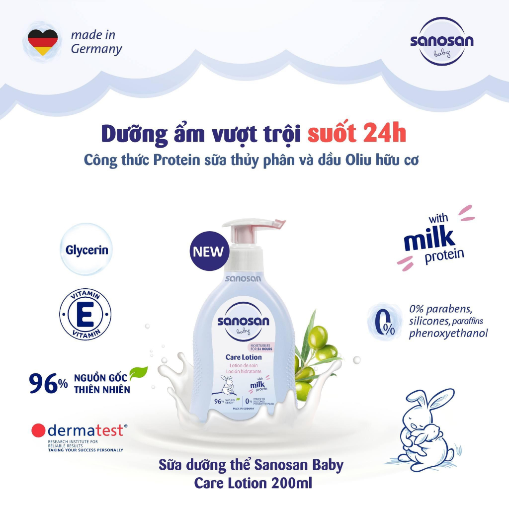 [CHÍNH HÃNG] Sữa dưỡng thể Sanosan baby Care Lotion 200ml