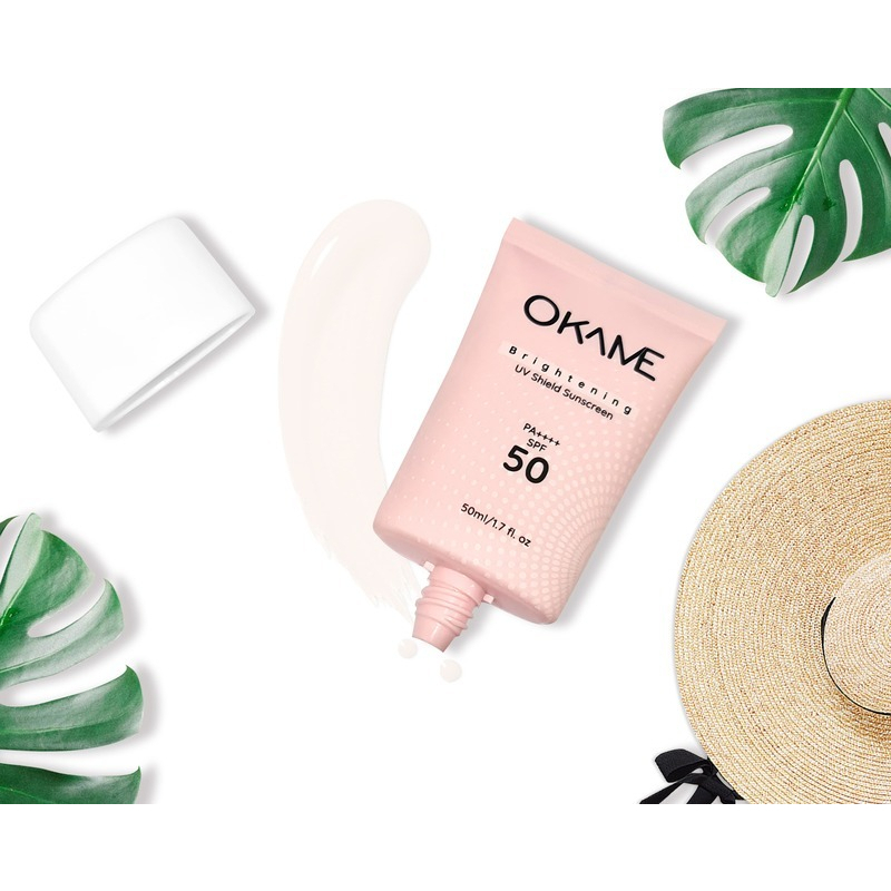 Kem chống nắng quang phổ rộng Okame Brightening UV Shield Sunscreen SPF 50 PA++++ 50ml vật ký hóa học