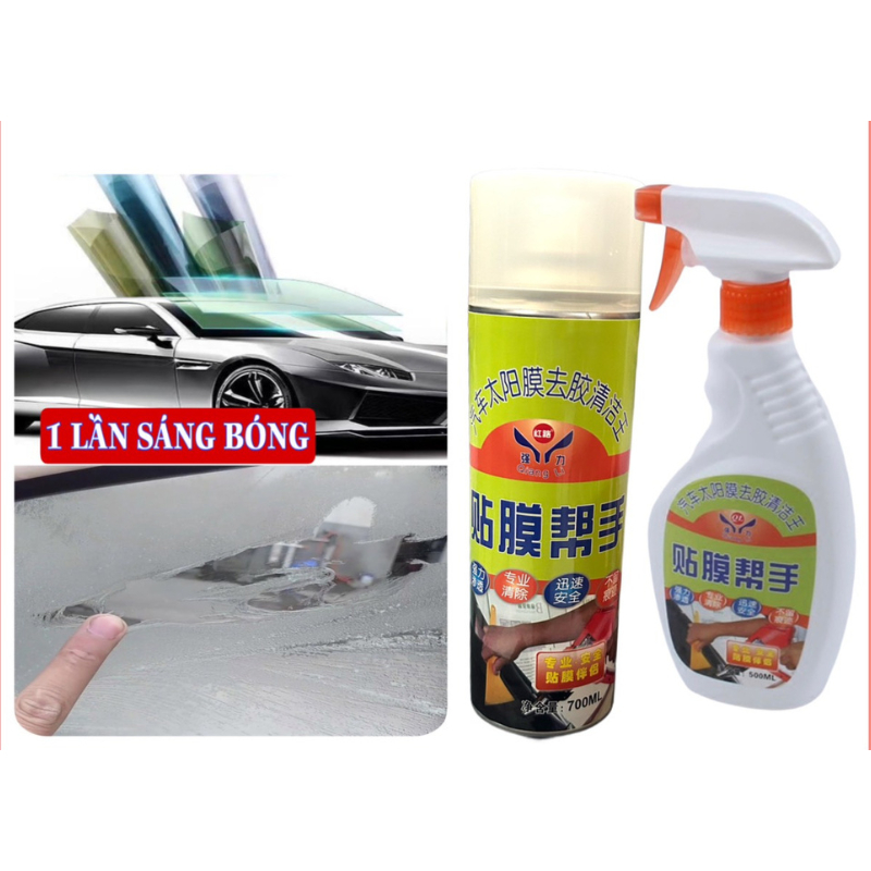 Dung dịch tẩy keo film cách nhiệt cho ô tô xe hơi hương chanh dung tích chai 500ml và bình xịt 700ml
