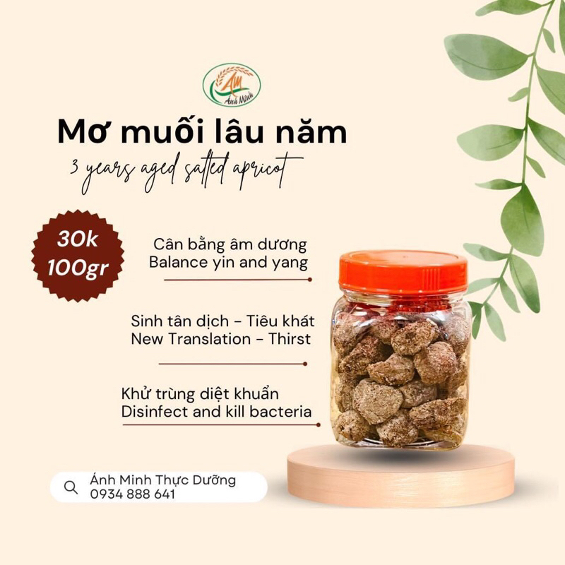 Mơ Muối Lâu Năm- Thực Dưỡng Ánh Minh