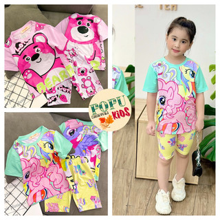 CHẤT ANNA KID - Bộ ngố thun lạnh in 3D cực xinh cho bé gái size từ 10 đến 20kg - Bộ quần áo bé gái