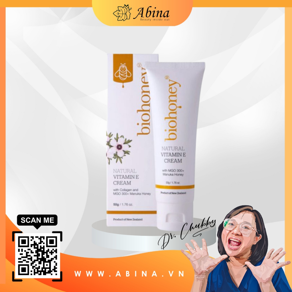 Kem bổ sung Vitamin E Biohoney Natural Vitamin E Cream 50g - Dr Chubby