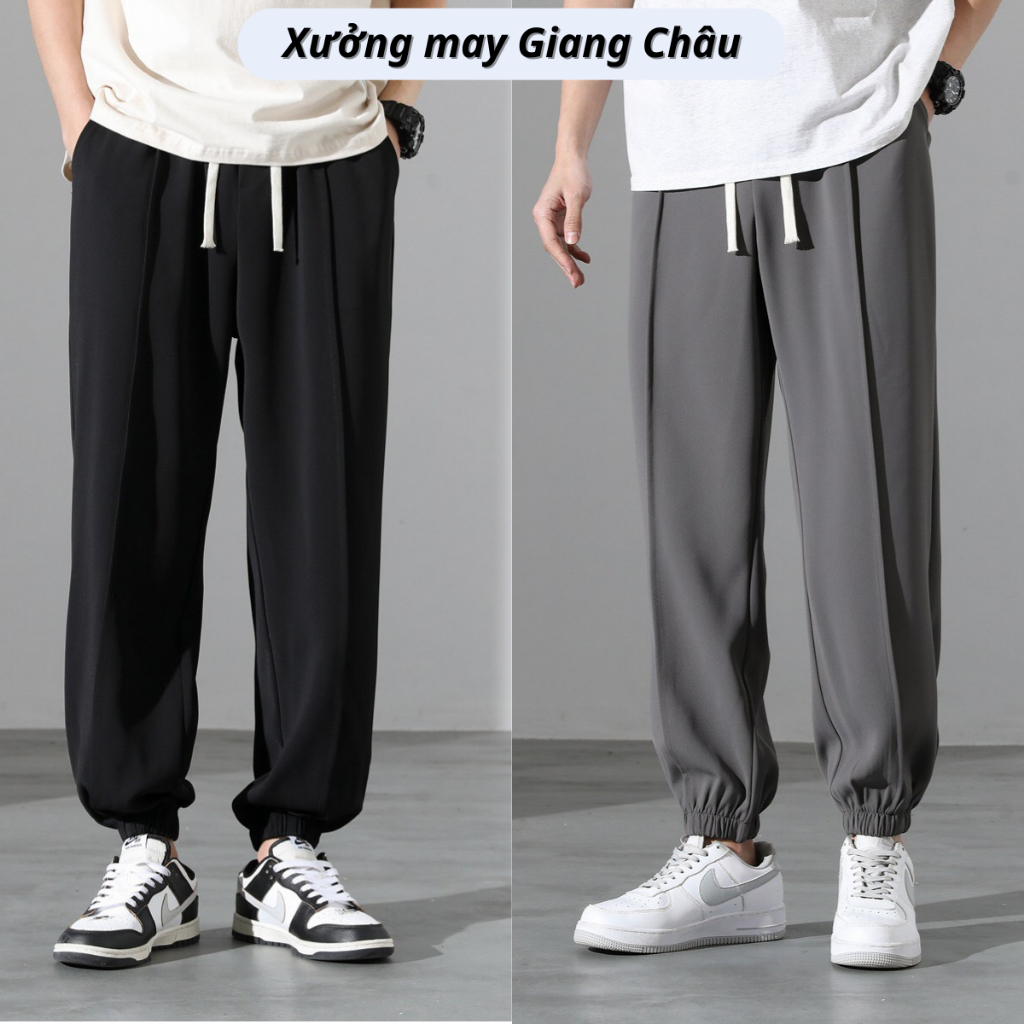 Quần Jogger Nam Tuyết Mưa Ống Rộng Bo Gấu - Chất Liệu Thun Co Dãn & Thoáng Mát