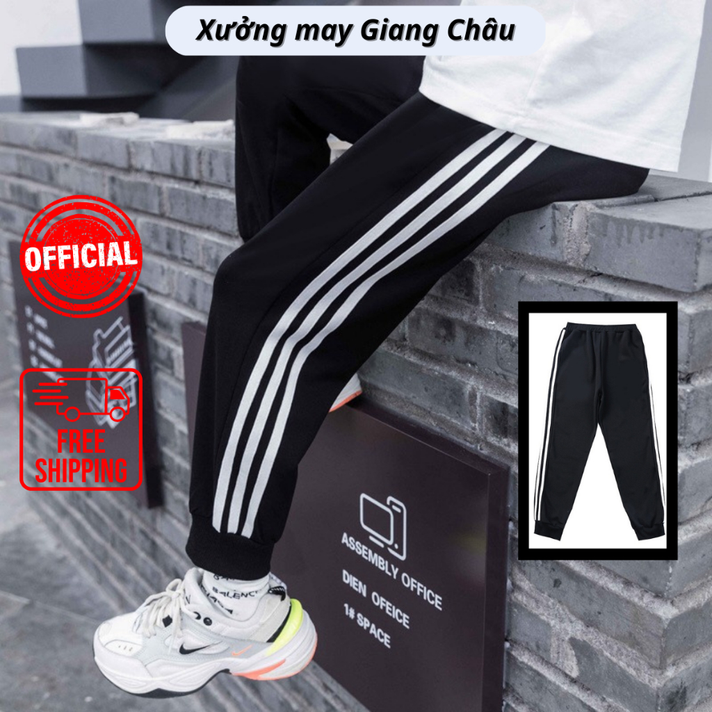 Quần Thể Thao Nỉ 3 Sọc Cho Cả Nam và Nữ - Ống Suông Thun - Form Chuẩn - Chất Dày Đẹp