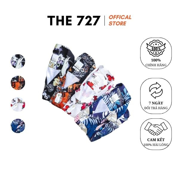 Áo sơ mi họa tiết lụa tay ngắn trẻ trung năng động THE 727 HT BH.N.Z.50 cao cấp