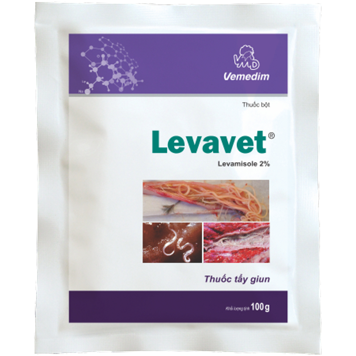 Tẩy giun Levavet 5g/gói gia súc, gia cầm, thú cưng