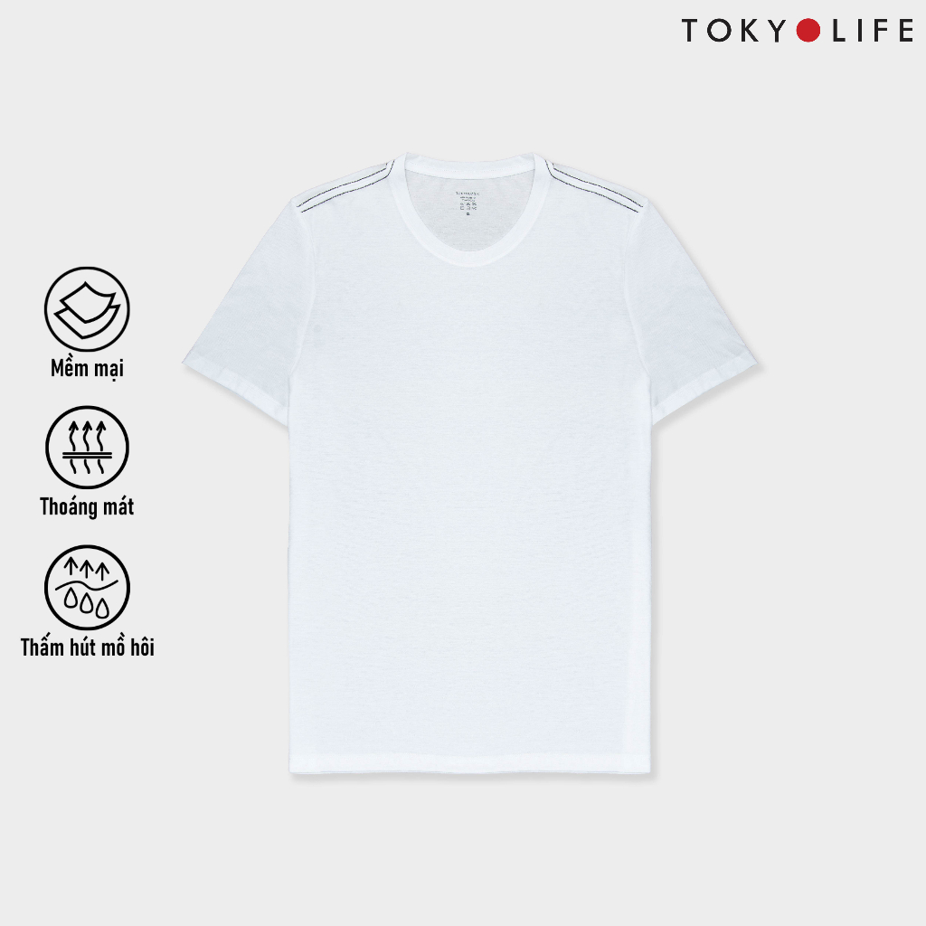Áo T-Shirt Nam cổ tròn gói 2 chiếc TOKYOLIFE I7TSH624K ( 1 chiếc trơn + 1 chiếc phối viền )