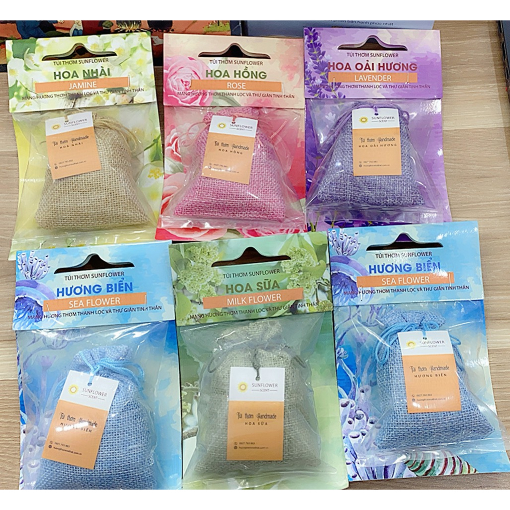 COMBO 30 Túi thơm tinh dầu ( Lavender, Hoa Hồng, Hoa Nhài, Hoa Sữa, Hương Biển) Inbox shop chọn mùi hương