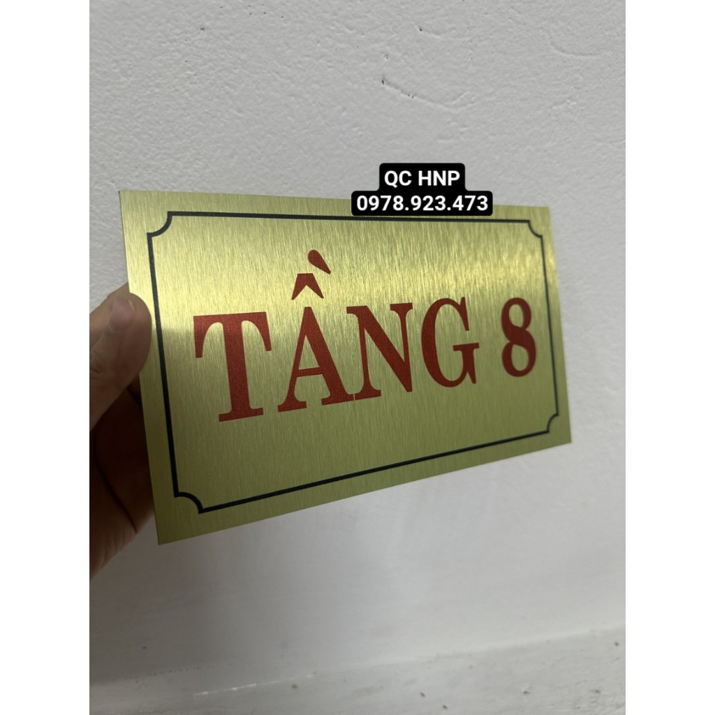 Biển số tầng alu trắng xước, bạc xước, vàng xước - Bảng số tầng nhà - Biển hiệu quảng cáo