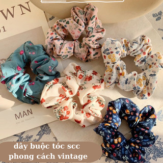 Buộc tóc scrunchies voan hoa nhí- K059