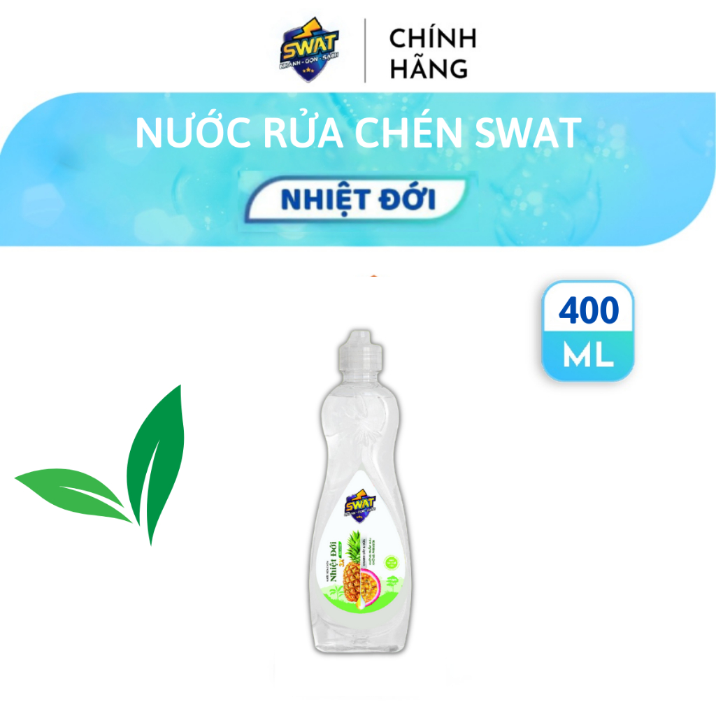 Nước Rửa Chén Swat Hương Nhiệt Đới Thiên nhiên An toàn sức khỏe Chai 400ml Tiện Lợi