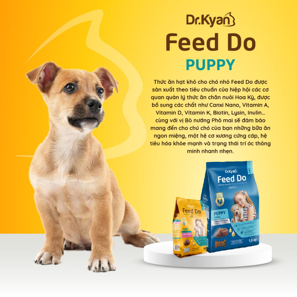 Dr.Kyan - Thức ăn hạt cho chó nhỏ Feed Do - Puppy 400g - Vị bò nướng pho mai