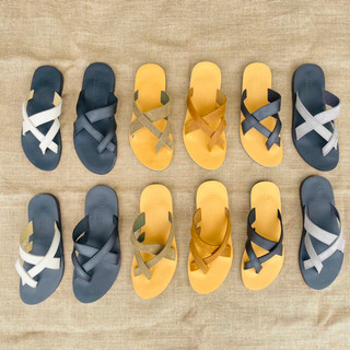 Dép da nam cao cấp dép xỏ ngón da bò thật đế cao su đúc nguyên khối chống nước atshoes xn011