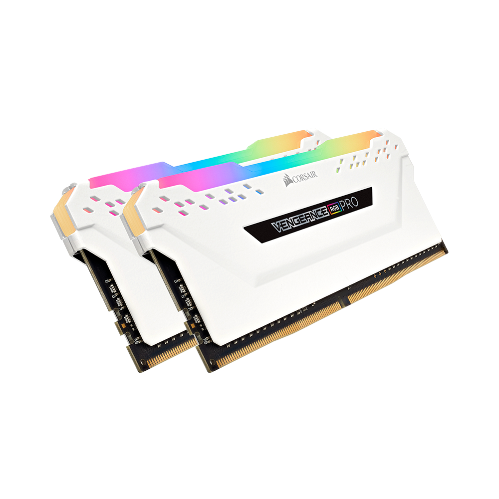 Bộ nhớ trong Corsair DDR4 Vengeance RGB PRO Heat spreader,RGB LED,3200MHz, CL16,16GB (2x8GB) trắng/CMW16GX4M2E3200C16W