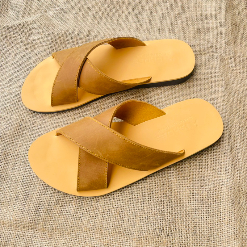 Dép Da Nam Cao Cấp Da Bò Thật Dép Quai Chéo Da Bò Thật Phong Cách Trẻ Trung CAT224