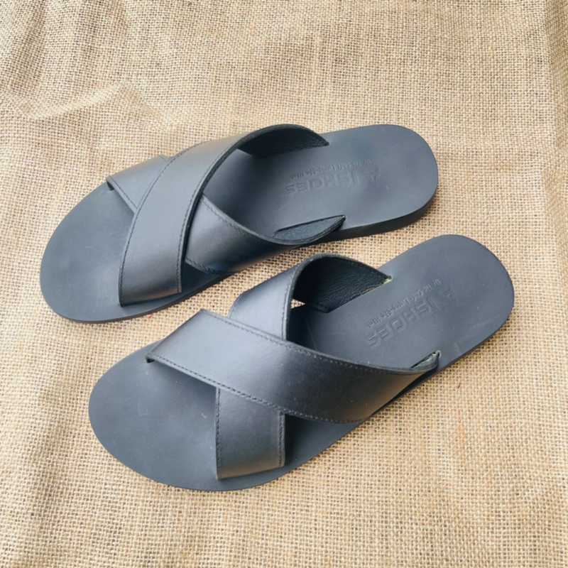 Dép Da Nam Cao Cấp Da Bò Thật Dép Quai Chéo Da Bò Thật Phong Cách Trẻ Trung CAT224