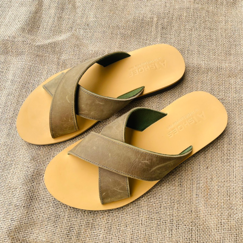 Dép Da Nam Cao Cấp Da Bò Thật Dép Quai Chéo Da Bò Thật Phong Cách Trẻ Trung CAT224