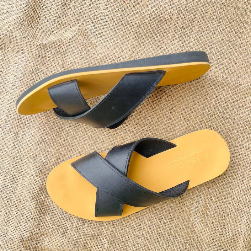 Dép Da Nam Cao Cấp Da Bò Thật Dép Quai Chéo Da Bò Thật Phong Cách Trẻ Trung CAT224