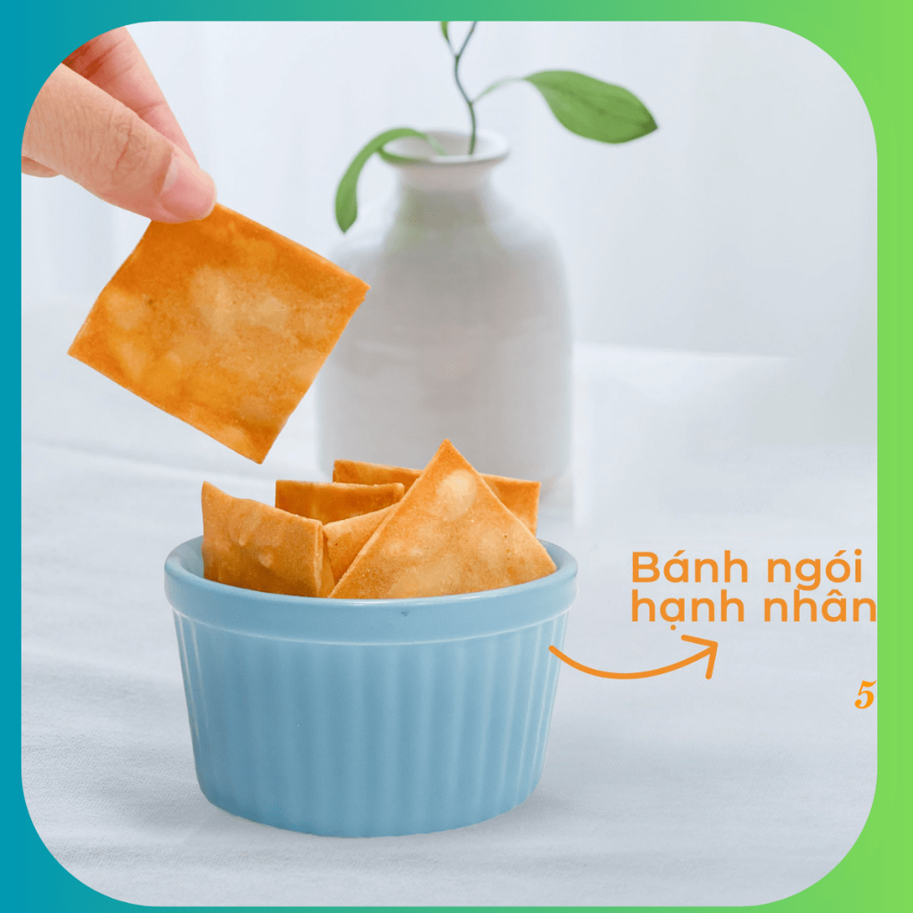 Bánh Ngói Hạnh Nhân cắt lắt , Bánh Ăn Kiêng , Giảm cân, Ngon miệng, Không lo tăng cân