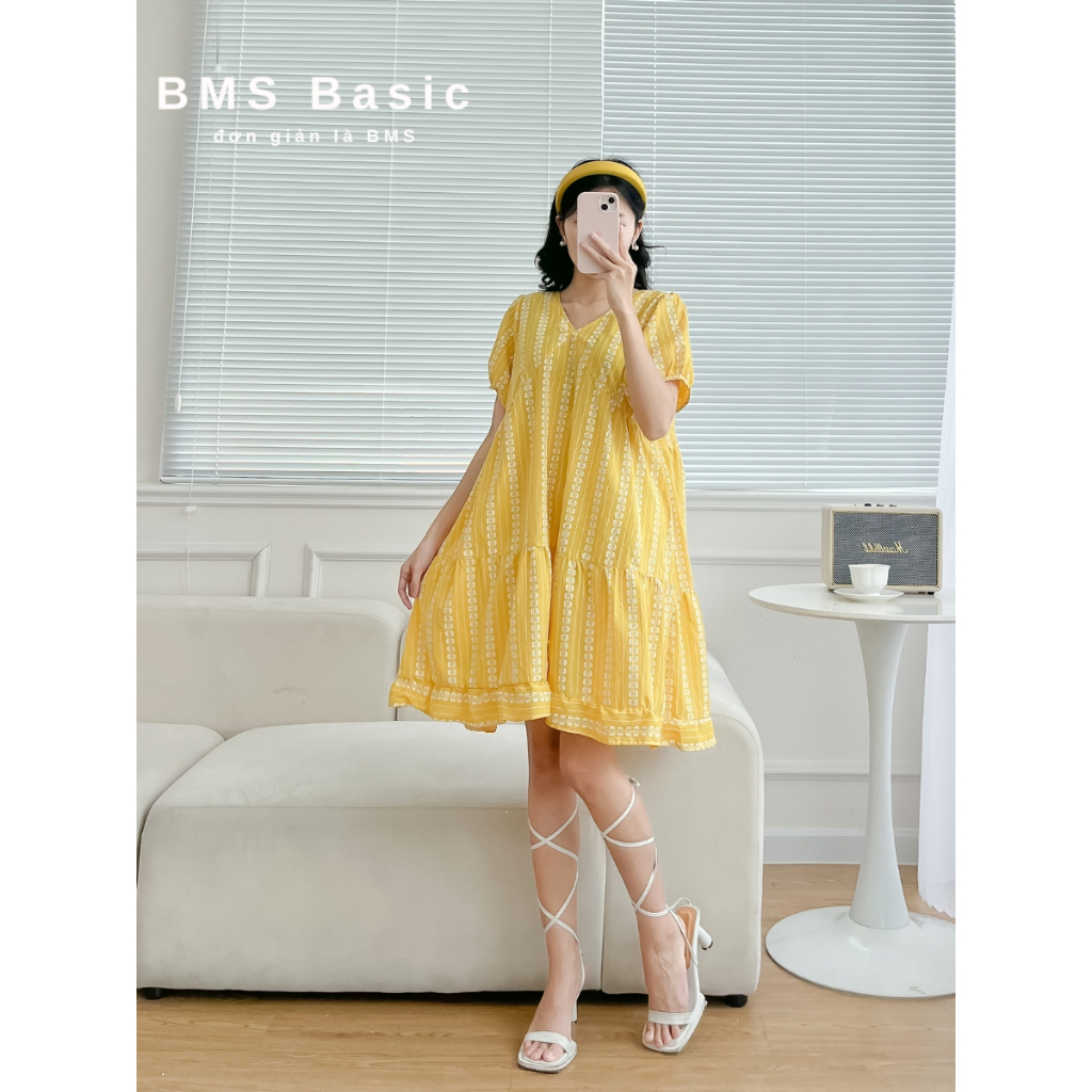 Đầm babydoll bigsize dưới 75kg, giấu bụng rất tốt, bầu bon chen thoải mái[Hình chụp thật bởi BMS]
