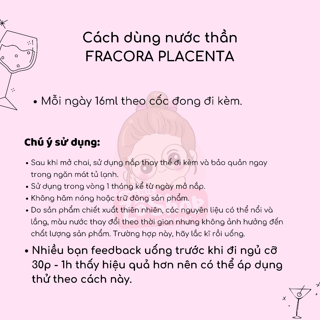 Combo 2 Chai Nước Thần Fracora Placenta căng bóng, giảm nhăn, cải thiện mụn nội tiết (480ml x2)